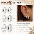 thumbnail image 2 of 3 Pairs 14K Gold & Silver Plated Huggie Hoop Earrings for Women, Hypoallergenic Small Chunky Lightweight Hoop Earrings Stacks, 2 of 5