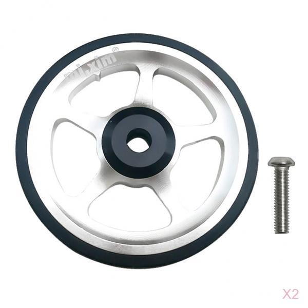 2pcs / Pack Bicicleta Plegable Ruedas es Deluxe Reajuste para Empuje de Bicicleta - Plata Sunnimix Bicicleta Plegable Easy Wheels