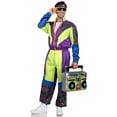 thumbnail image 4 of Leg Avenue Men's Retro 80s Tracksuit Halloween Costume, Purple/Green, X-Large, 4 of 5