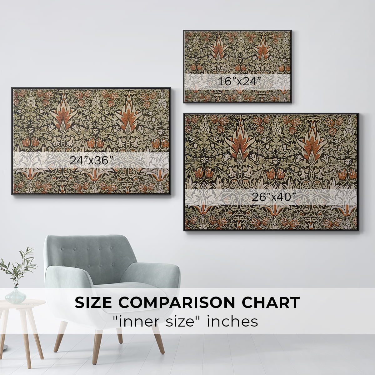 Vintage Abstract Print-LVI Framed in Black Wood Gallery Wrapped Canvas 25 in. x 37 in.