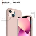 thumbnail image 4 of Compatible with iPhone 13 Case 6.1, Slim Liquid Silicone 3 Layers Full Covered Soft Gel Rubber Case Cover 6.1 inch-Sand Chalk Pink, 4 of 11