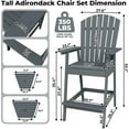 thumbnail image 2 of Ensemble de Chaises Adirondack Hauteur Bar - 2 Chaises d'Extérieur Hautes avec Plateau de Table de Liaison, 2 of 5