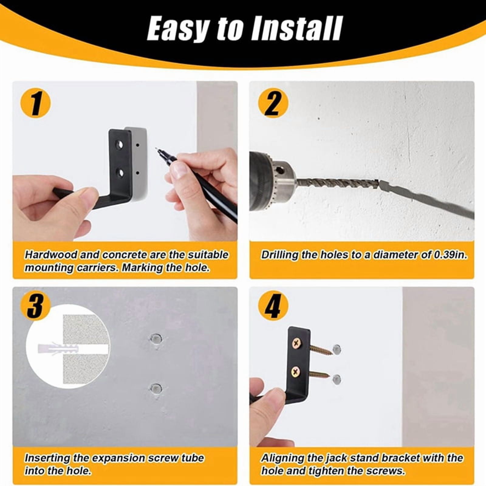 12 Pcs Jack Stands Wall Mount Organizer, Car Jack Stands Storge Rack/Hanger/Hook Wall Mount Heavy Duty Holder