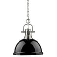 thumbnail image 2 of Golden Lighting 3602-L-Pw Duncan 1 Light 14" Wide Pendant - Black, 2 of 2