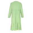 thumbnail image 4 of CYRBOKO Dresses for Girls, A-line Gradient Long Sleeve Party Mid-Length Dresses Green Size 14-15T, 4 of 6