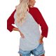 thumbnail image 2 of Qarigey Blusas de manga tres cuartos Mujer Impreso 3/4 Camiseta de algodón con manga Casual Blusa diaria Tops, Negro, M Prendas para la parte del cuerpo Rojo S Qarigey AP003797-06, 2 of 6