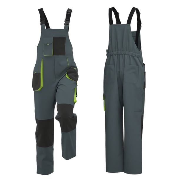 Pantalones largos de trabajo de moda para hombre, con bloques de color, multibolsillos, de poliéster