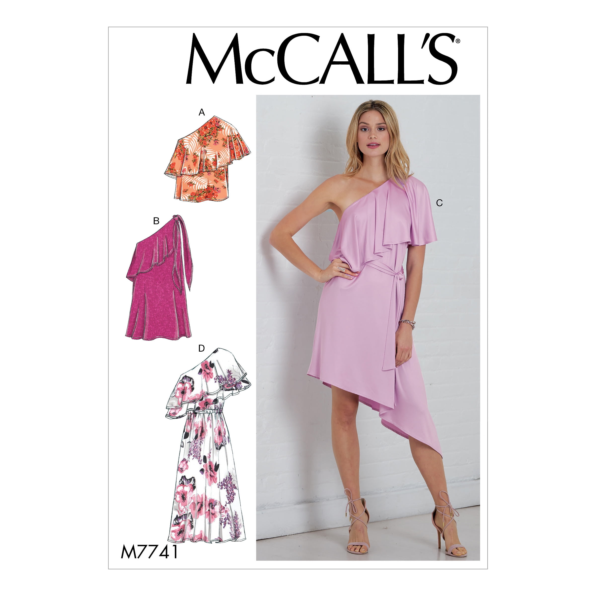 McCall's Sewing Pattern Misses' Top, Dresses and Belt-14-16-18-20-22