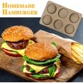 thumbnail image 4 of Hamburger Bun Pan, Non Stick Jumbo Muffin Pans for Baking Carbon Steel 6 Cavities Mold Pan Burger Buns Little Cakes Or Bread, Gray, 13.35x9x1.2, 4 of 5