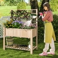 thumbnail image 2 of Patiojoy Raised Garden Bed with Trellis 48x23x63 Inch Elevated Planter Box with Bed Liner Bottom Storage Shelf, 2 of 10