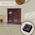 thumbnail image 2 of Cajas de Joyería de Madera Marrón Oscuro, Caja de Joyería Grande con Asa para Manualidades de Tallado con Gancho Giratorio y Forro de Terciopelo, Cajas de Joyería para Mujer, 2 of 10