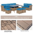 thumbnail image 5 of Eclife 7 Pieces Wicker Rattan 9 Person Sofa Seating Group with Cushions Outdoor Sectional Couch Conversation Set with 3 Loveseat Ottoman and Dinning Table, 5 of 8