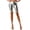 Metallic Silver, variant on Metallic PU Leather High-Waist Bermuda Shorts, Women's