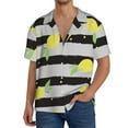 thumbnail image 3 of Disketp Men's Hawaiian Lemon Print Shirts Button Down Holiday Beach Shirts-X-Large, 3 of 7