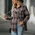 thumbnail image 4 of TTUHYWXI Flannel Shirt Women Plaid Shirts Button Down Long Sleeve Oversized Cotton Fitted Boyfriend Casual Blouse Tops (Black, XXL), 4 of 8