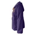 thumbnail image 4 of Womens Crew Neck Pullover Puffer Jacket Long Sleeve Loose Jackets Half Zip Hooded Down Coat With Drawstring Pockets, 4 of 5