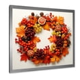 thumbnail image 2 of Designart "Orange Harvest Christmas Wreath in Winter" Floral Framed Wall Art Decor - Traditional Orange Wreath Living Room Framed Canvas Art, 2 of 6
