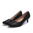 thumbnail image 4 of Rexoro Women's Classic Round Close Toe Pumps Slip On Low Thin Heel Heels Office Daily Dress Occasions Shoes, 4 of 7