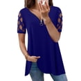 thumbnail image 2 of Ediodpoh Womens Fashion Round Neck Short Sleeved Love Printed T Shirt Top Tshirts for Women Blue XL, 2 of 5