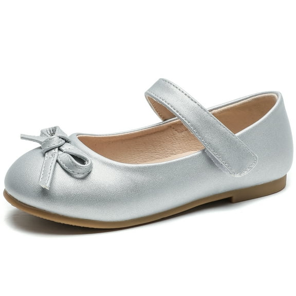 DADAWEN Girls Mary Jane Shoes Dress Shoes School Uniform Princess Ballerina Flower Shoes 8.5 Toddler
