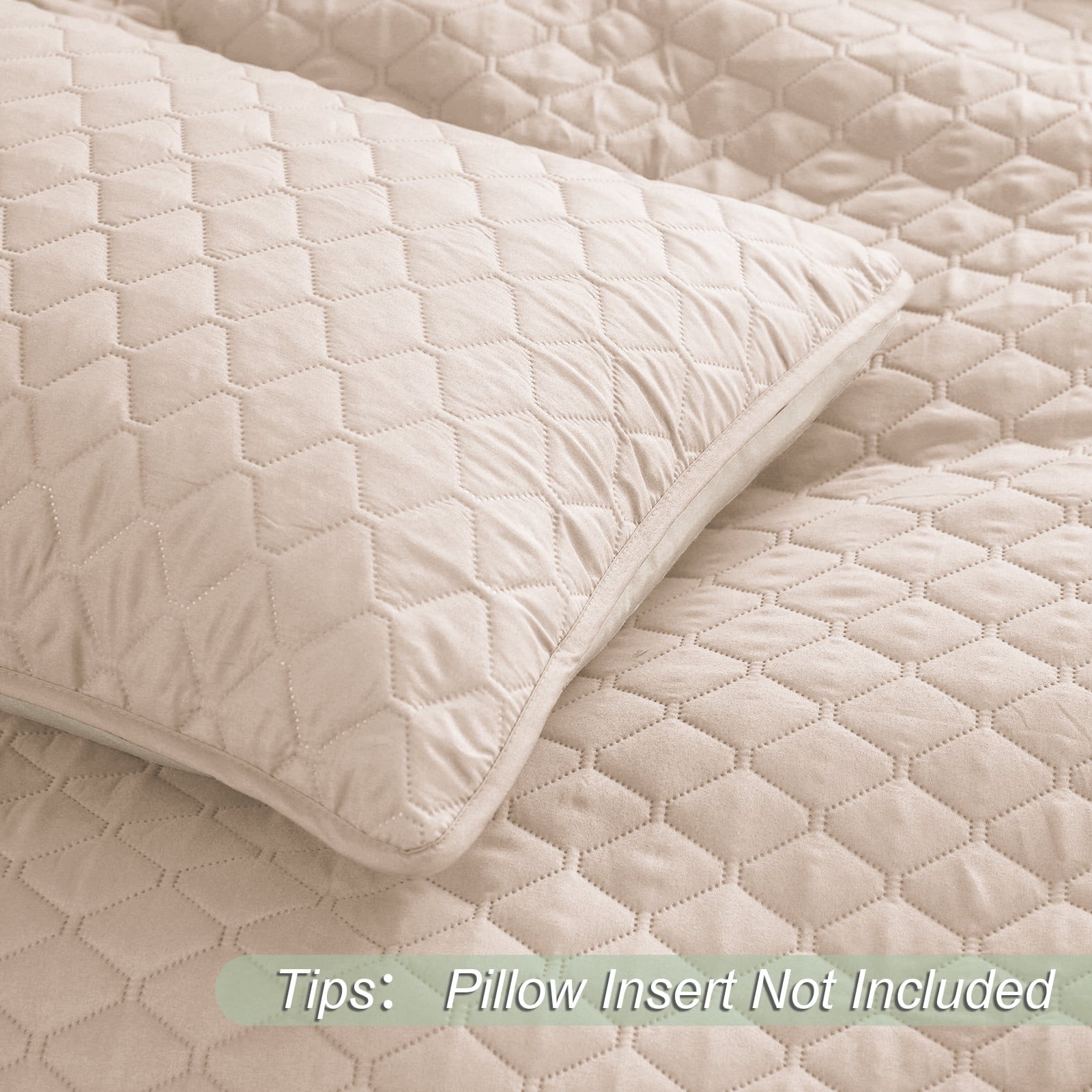 Exclusivo Mezcla King Size Quilt Set, 3-Piece Lightweight King Quilts Soft Bedspreads Bed Coverlets, Brich Beige, 104"x96"