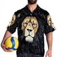 thumbnail image 4 of Leo Constellation Men's Printed Casual Button Down Short Sleeve Beach Shirts, 4 of 6