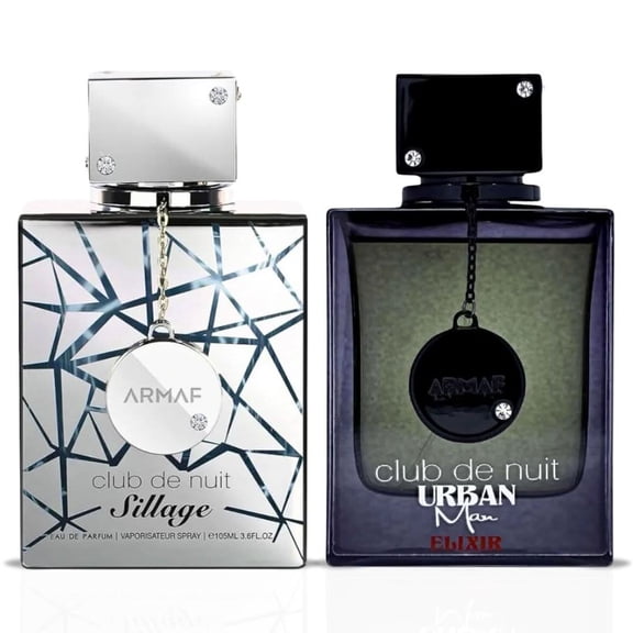 Club De Nuit Sillage & Urban Man Elixir Eau de Parfum Sprays 105ml by Armaf (Bundle)