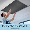 thumbnail image 6 of Black Burlap Texture Fluorescent Light Covers, Farmhouse Vintage Black Magnetic Light Covers for Ceiling Lights, Fluorescent Ceiling Shade Filters for Classroom Bedroom Office 4x2Ft x 2PCS, 6 of 8