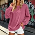 thumbnail image 2 of SBYOJLPB Women's Long Sleeve Tops Ribbed Solid-Color Crew Neck Winter Casual Top, 2 of 8
