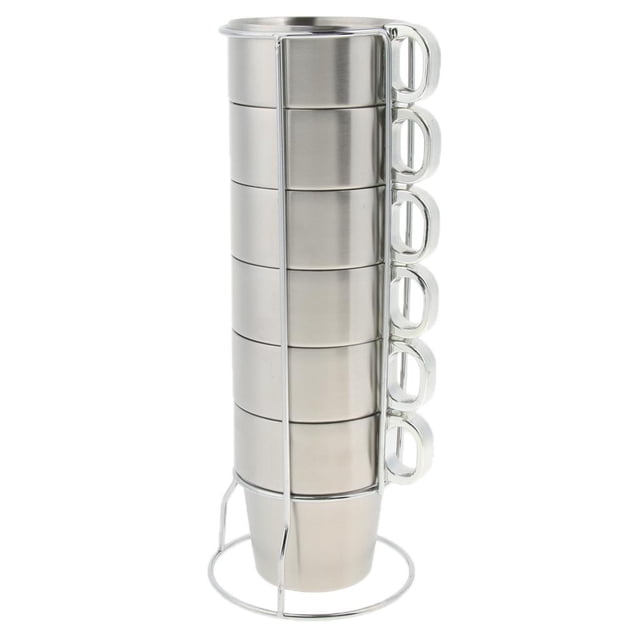 Juego de Tazas de Café Apilables de Acero Inoxidable Macarena Taza de café de acero inoxidable