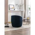 thumbnail image 2 of MAYEERTY Teddy Fabric Swivel Accent Armchair Barrel Chair, with Black Powder Coating Metal Ring, Dark Blue, 2 of 6
