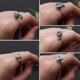 thumbnail image 2 of D Om Mantra Lotus Anillo giratorio floral Anillo de dedo ajustable Anillos de rueda de oración, 2 of 3