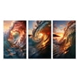 thumbnail image 2 of Designart "Sunlit Waves Beach Photo VIII" Nautical & Beach Wall Art Set Of 3 - Teal Beach Gallery Wall Set For Home Decor, 2 of 7