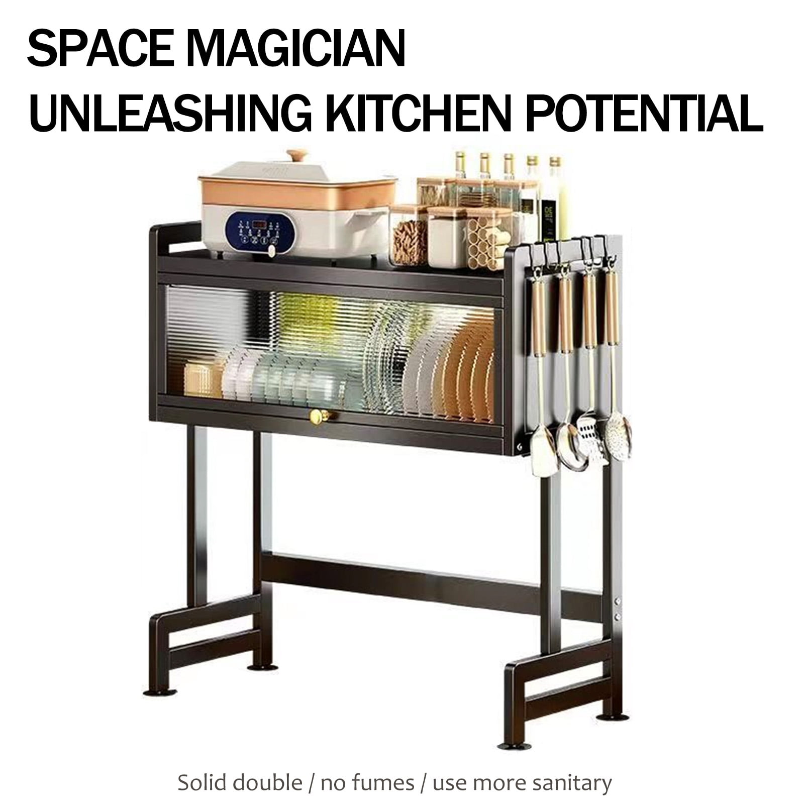 Overthe Sink Dish Rack, Over the Sink Drying Rack with Cover, Dish Drying Rack Over Sink for Bowls and Cutlery, Dish Holder Organizer for Kitchen Counter Storage (Black, 25.6" Length）