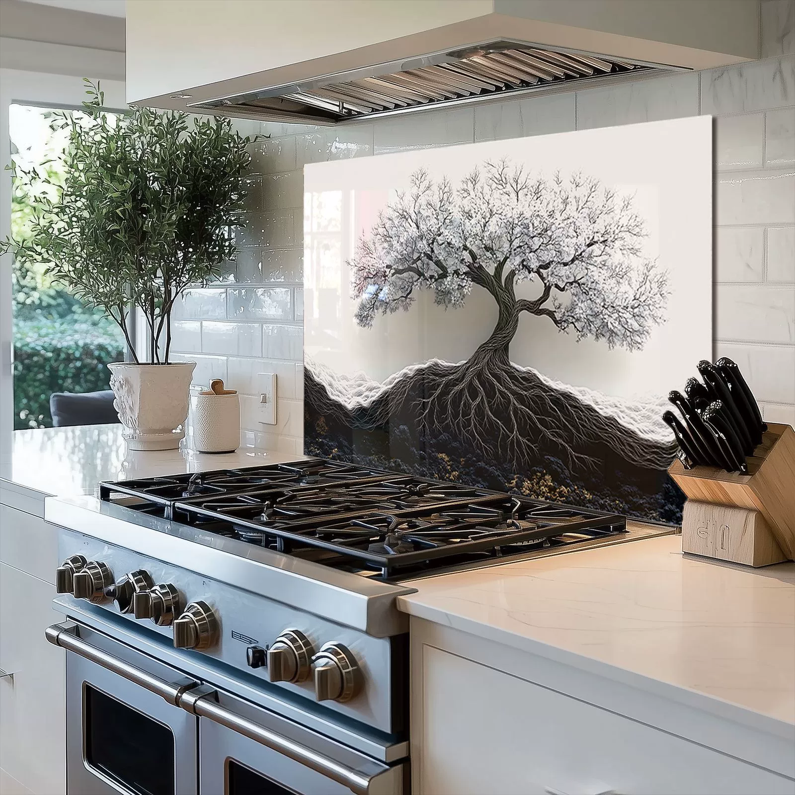 Tempered Glass Backsplash For Kitchen Behind Stove,Stove Back Top Cover,Easy to Clean Glass Splashback, Sink Cover Splash Guard,Home Kitchen Wall Decor