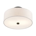 thumbnail image 2 of Livex Lighting Monroe 7.75" 2-Light Metal/Fabric Ceiling Mount in English Bronze, 2 of 16