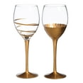 thumbnail image 1 of Metallic Gold Hand-Painted Special Occasion Wine Glasses - Set of 2, 1 of 1