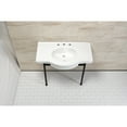 thumbnail image 3 of Kingston Brass VPB28140W8MB Manchester 37" Ceramic Console Sink with Stainless Steel Legs (8-Inch, 3-Hole), White/Matte Black, 3 of 8