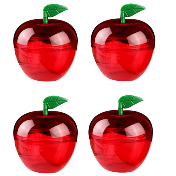 80PCS Preferencia de Banquete de Boda Contenedor de Manzana Juguete Relleno Plástico en Forma de Manzana Caja