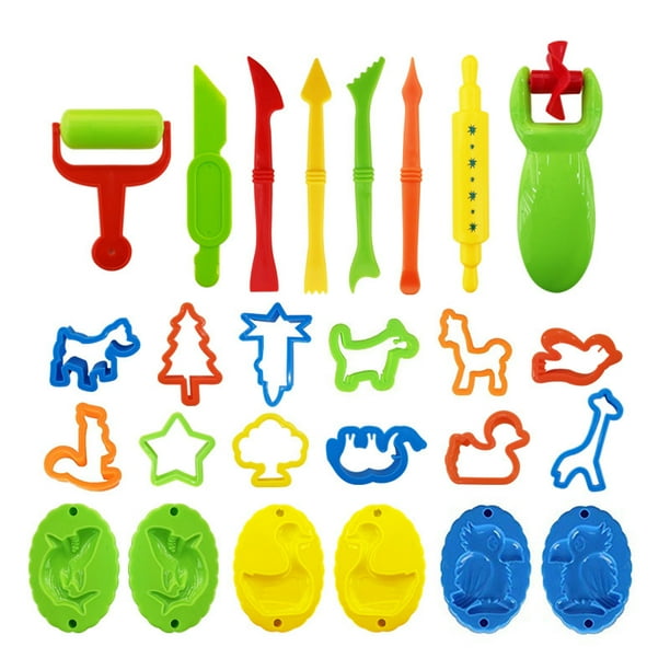 Set de regalo para niños: 26 herramientas de arcilla de modelado de colores - Set de modelado de plástico Play-Doh para niños