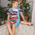 thumbnail image 4 of Fotbe Sushi Salmon Surfing Pijama Estampada de 2 Piezas para Niños – Ropa de Dormir de Manga Corta Cómoda para Niños y Niñas, Camiseta y Shorts de Algodón-Small, 4 of 6