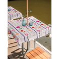 thumbnail image 2 of Outdoor Tablecloths with Umbrella Hole & Zipper, Purple Pink Spring Floral 60x60 Inch Square Tablecloths, Colorful Summer Flowers Botanical Waterproof Table Cloth, Patio/Pool/Picnic Table Covers, 2 of 8