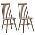 thumbnail image 2 of Duhome Dining Chairs Set of 2 with Solid Wood Slat Back Farmhouse Dining Room Chair for Kitchen Windsor Chair Walnut, 2 of 7