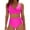 Hot Pink, variant on EYNMVR Women's Bikini Sets High Waisted Swimsuit Underwire Adjustable Straps Twisted Hook Full Coverage Bottom