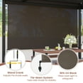thumbnail image 4 of Vicllax 7'Wx8'H Outdoor Roller Shades Blinds for Patio Porch Crank Operation Solar Fabric, Mocha, 4 of 10