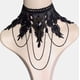 thumbnail image 1 of Collar de encaje gótico, cadena de clavícula, gargantilla femenina, collar sencillo, accesorios punk negros, collar, banda para el cuello, 1 of 6