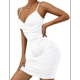 thumbnail image 2 of Vestidos de Cóctel para Mujer, Ajustados, con Escote en V, Tirantes Finos, Fruncidos, para Fiesta de Noche y Club Nocturno (2025) S, 2 of 10