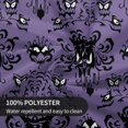 thumbnail image 4 of Purple Halloween Tablecloth Round 60 Inch Black Haunted Mansion Ghost Decorative Table Cloth with Wrinkle Resistant for Halloween Home Kitchen Dining Table Patio Outdoor Party Picnic, 4 of 6