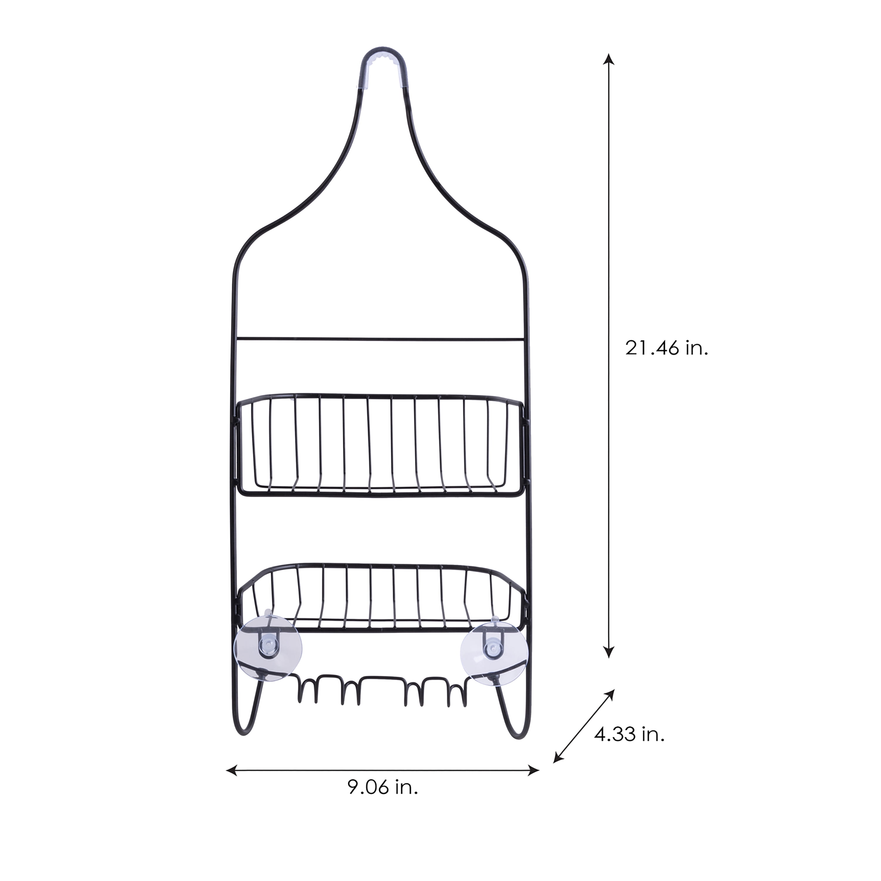 Bath Bliss Contour Shower Caddy, Iron, Matte Black