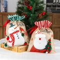 thumbnail image 2 of Saco navideño de Papá Noel para niños, bolsa de almacenamiento de dulces, decoración navideña, medias de lino, regalos de Navidad, 2023, 2 of 4